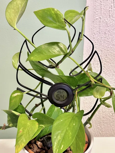 Giá đỡ lá cây leo với giá đỡ ẩm kế hình tròn - Image 1