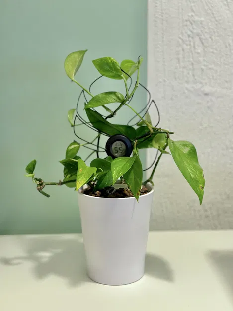 Giá đỡ lá cây leo với giá đỡ ẩm kế hình tròn - Image 2