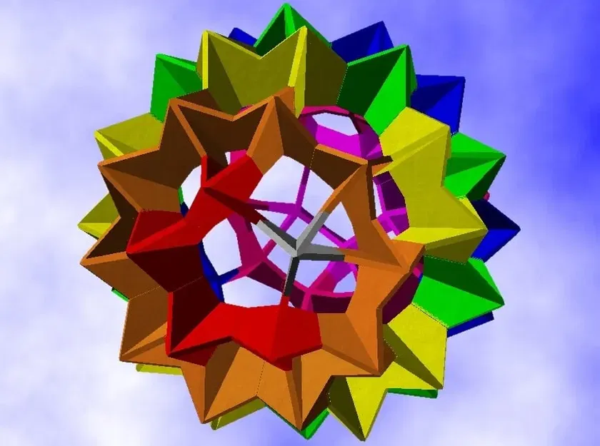 Polyhedron origami mô-đun Electra60 in 3D - Image 1