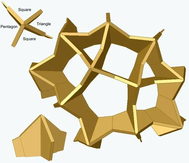 Polyhedron origami mô-đun Electra60 in 3D - Image 4