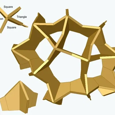 Polyhedron origami mô-đun Electra60 in 3D