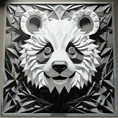 Gấu trúc - Mô hình 3D phong cách low poly