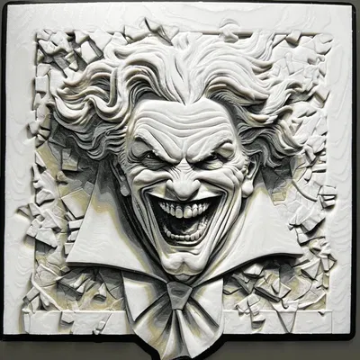 Tranh filament Joker cười từ Hueforge
