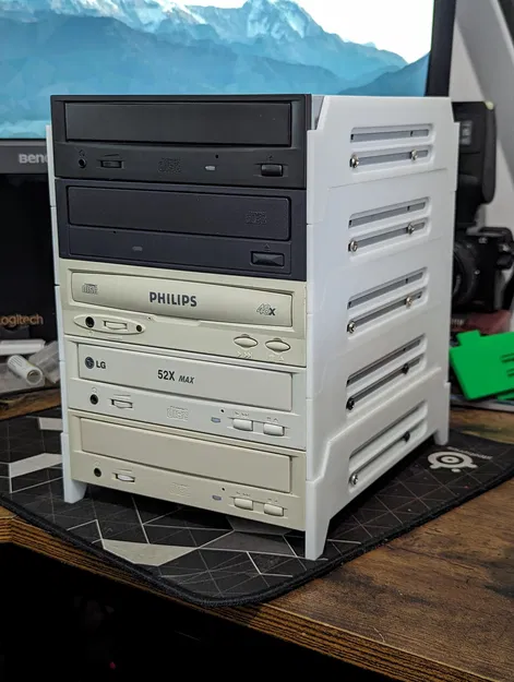 Giá đỡ chồng ổ đĩa 5.25 inch chắc chắn và gọn gàng - Image 1