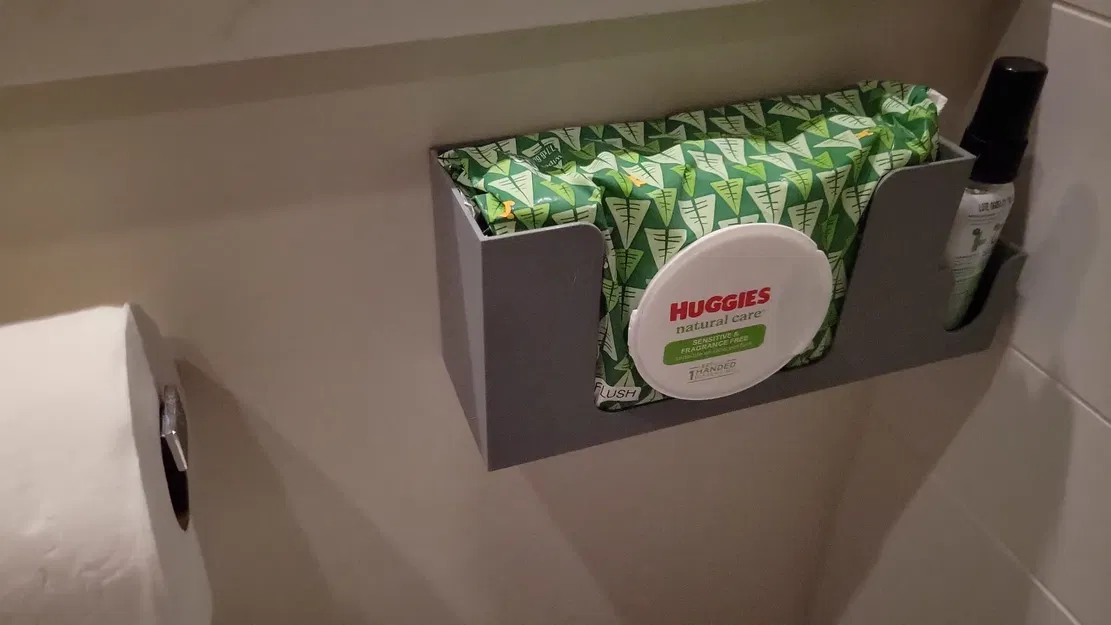 Giá đỡ khăn lau với ngăn chứa chai xịt nhỏ bên cạnh - Image 1