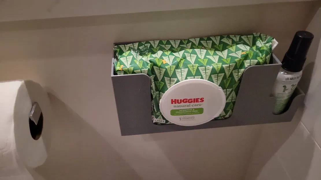 Giá đỡ khăn lau với ngăn chứa chai xịt nhỏ bên cạnh - Image 3