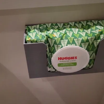 Giá đỡ khăn lau với ngăn chứa chai xịt nhỏ bên cạnh