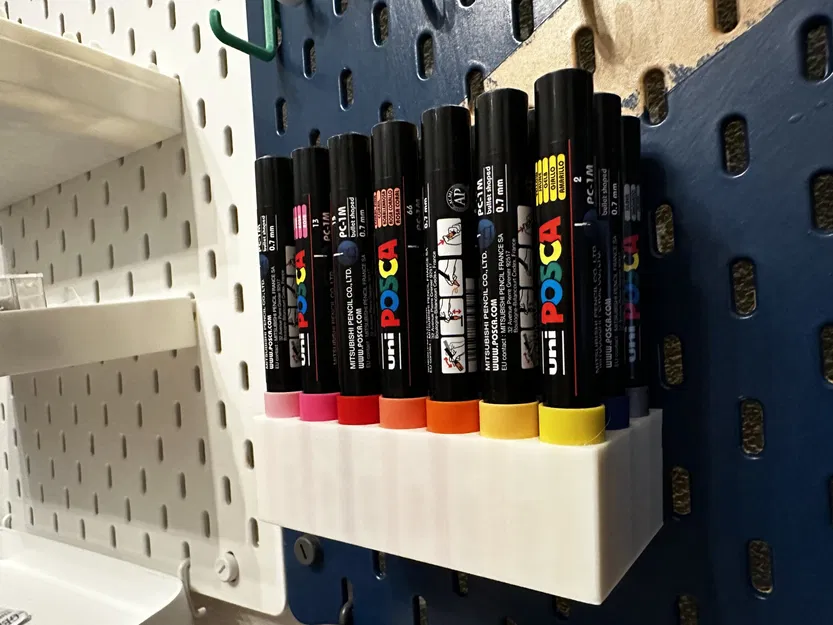 Giá đỡ bút Posca PC-1M cho 21 marker với móc Ikea Skadis - Image 1