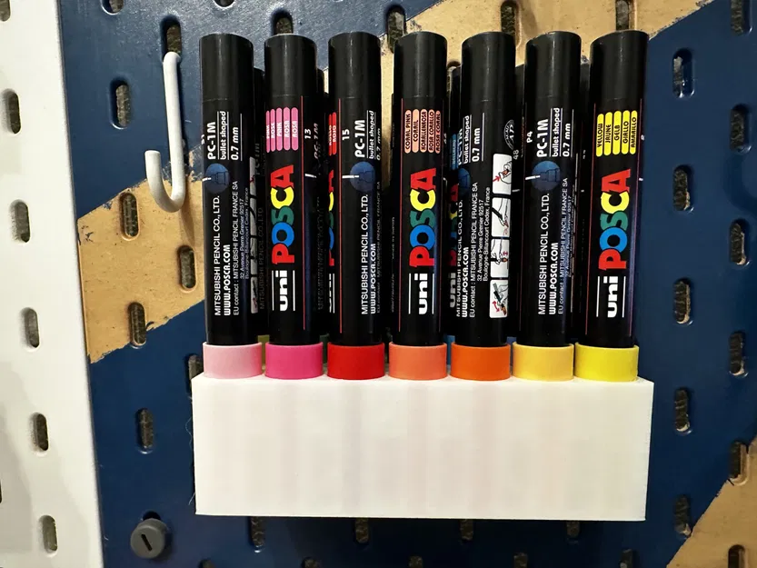 Giá đỡ bút Posca PC-1M cho 21 marker với móc Ikea Skadis - Image 2