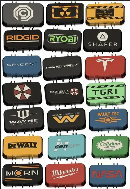 Hộp lưu trữ Bambu Labs với các nắp thương hiệu khác nhau - Image 1