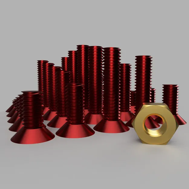 Đinh ốc hình nón M5 (đầu lục giác) và đai ốc 2mm-27mm - Image 1