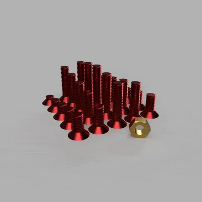 Đinh ốc hình nón M2 (đầu lục giác) và đai ốc 2mm-27mm