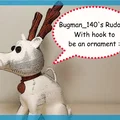 Rudolph chó tuyết mũi đỏ đồ trang trí Giáng sinh (làm lại với móc treo) - Thumbnail 1