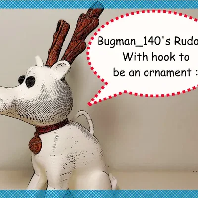 Rudolph chó tuyết mũi đỏ đồ trang trí Giáng sinh (làm lại với móc treo)