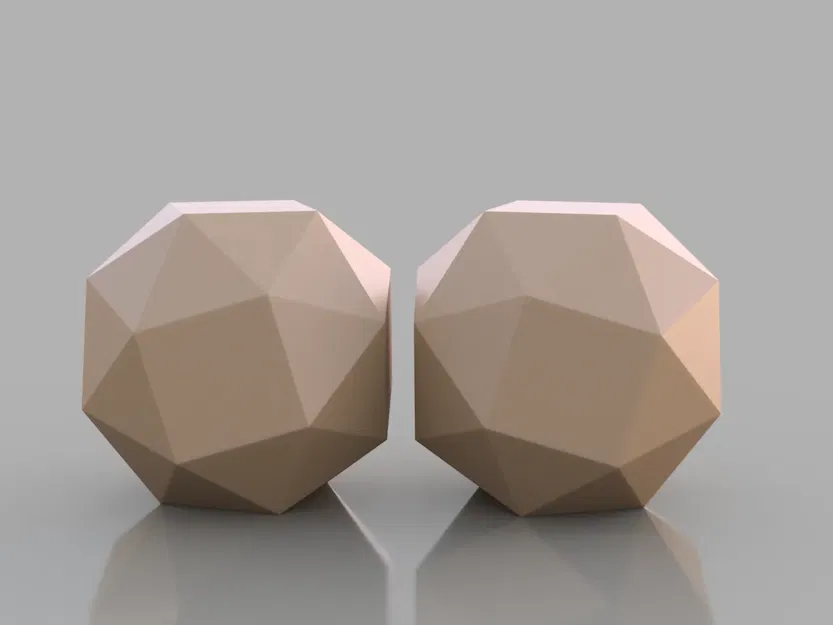 Cụm hình cầu thấp poly: Khối lập phương snub bên trái và bên... - Image 1