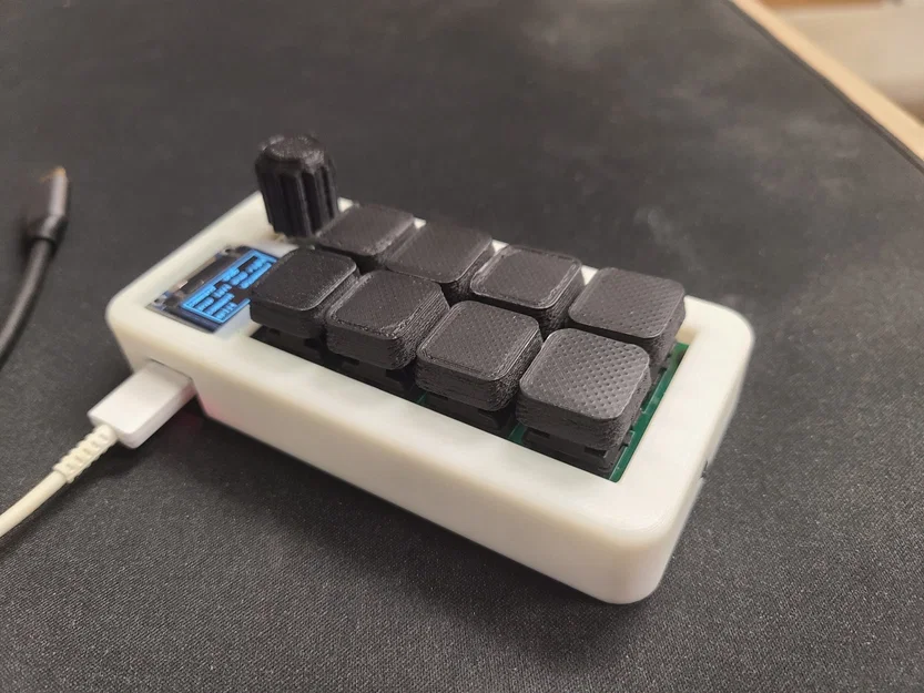 Bàn phím macro Arduino với núm xoay và màn hình OLED - Image 1