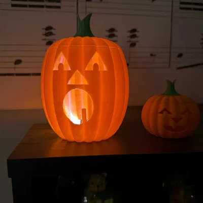 Đèn tealight hình bí ngô với nắp có thể tháo rời