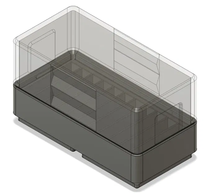 Khay lưu trữ Gridfinity cho 10 pin LiPo với nắp đậy - Image 1