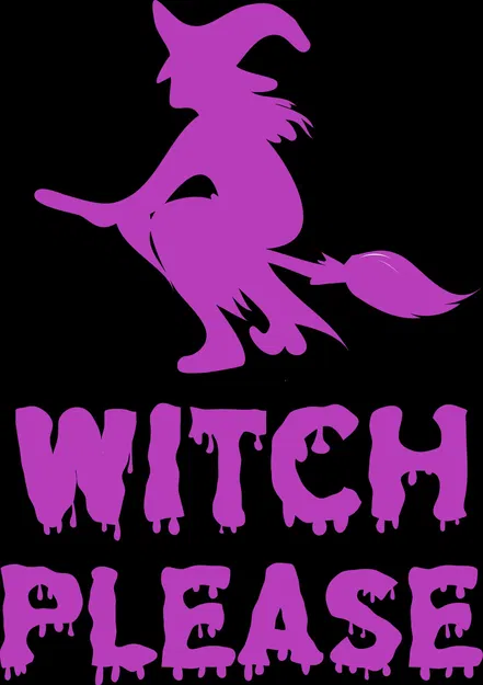 Biển báo "Witch Please" cho Halloween nhiều màu sắc - Image 1