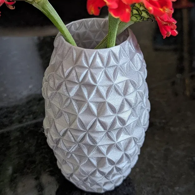 Bình hoa hình lục giác trang trí, kèm giá đỡ bút - Image 3