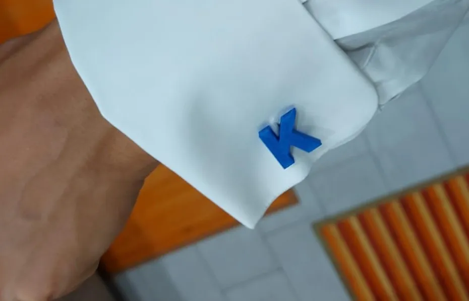 Cufflinks hình chữ K độc đáo cho phong cách nam giới - Image 1