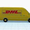 Xe tải DHL với lốp đen và logo màu vàng đỏ - Thumbnail 2