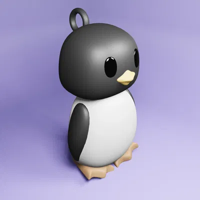 Móc chìa khóa hình chim cánh cụt có thể cử động