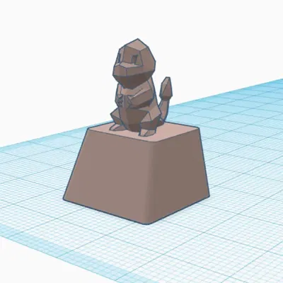 Móc khóa keycap Charmander phong cách low poly