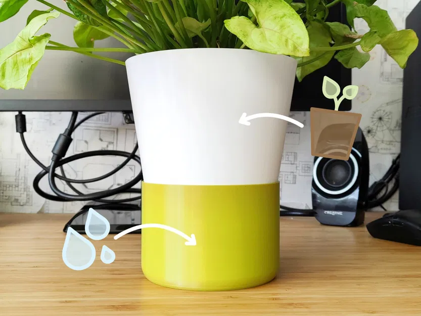 Chậu cây tự tưới hiện đại cho cây cảnh trong nhà - Image 1