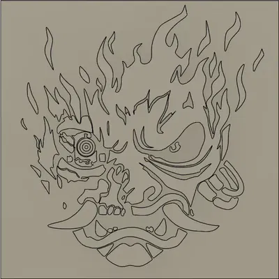 Thiết kế đầu lâu Samurai phong cách Cyberpunk 2077