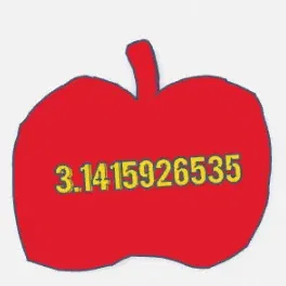 Câu đố toán học hình táo dễ thương Apple Pi