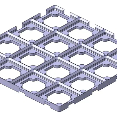 Bảng đế Gridfinity (1x1 đến 4x4) có rãnh và khớp nối
