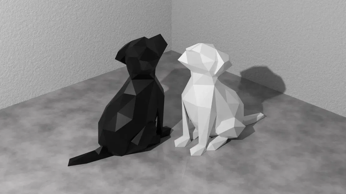 Chó con phong cách Low Poly dễ thương - Image 1