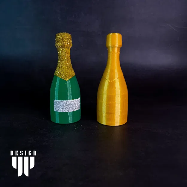 Chai sâm panh mini dễ thương với thiết kế móc chìa khóa - Image 1