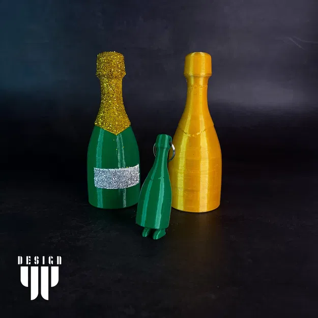 Chai sâm panh mini dễ thương với thiết kế móc chìa khóa - Image 3