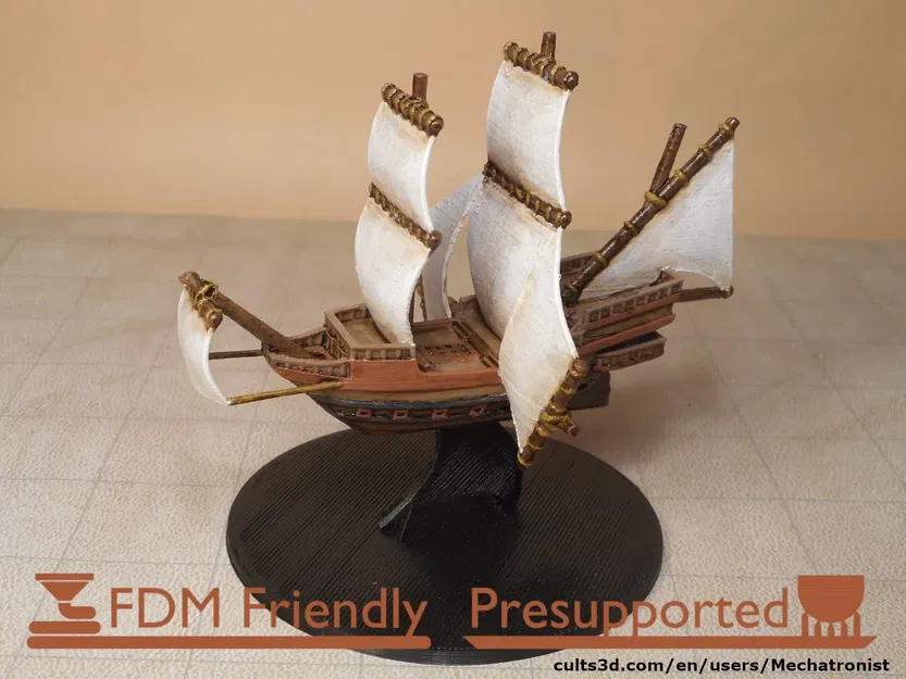 Mô hình thuyền galleon bay trong DnD Spelljammer - Image 1