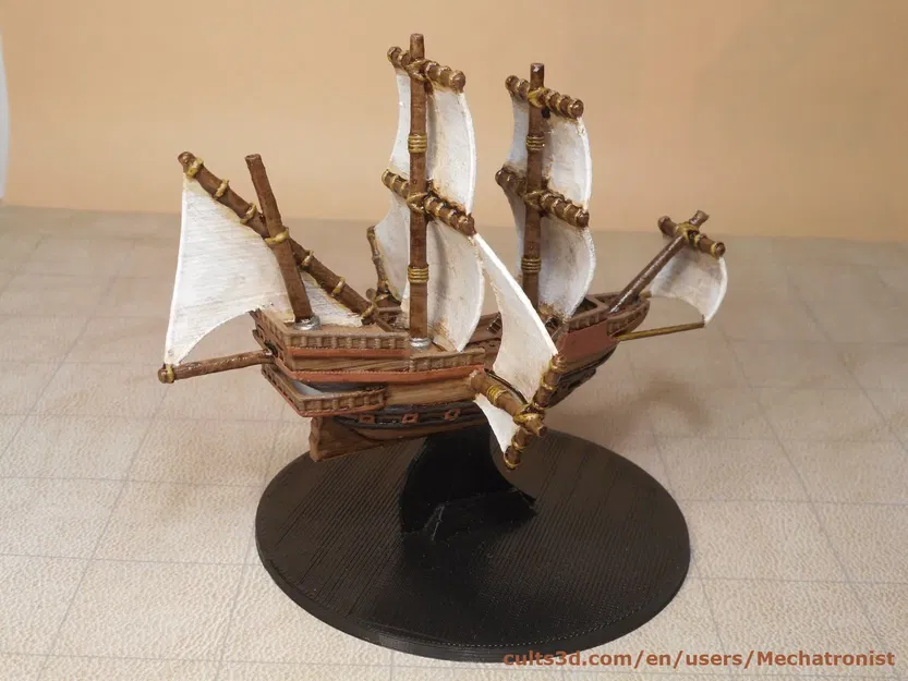 Mô hình thuyền galleon bay trong DnD Spelljammer - Image 2
