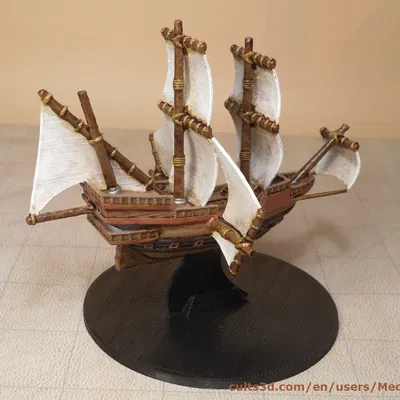 Mô hình thuyền galleon bay trong DnD Spelljammer