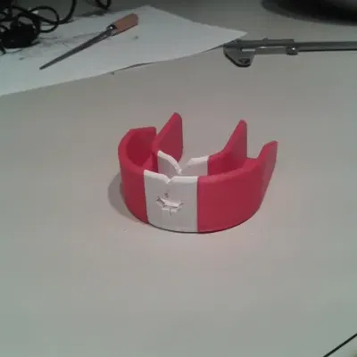 Bảo vệ miệng khúc côn cầu với lá phong đỏ trắng