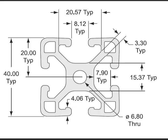 Nắp chặn cho thanh nhôm 40x40mm 4040 extrusion - Image 4