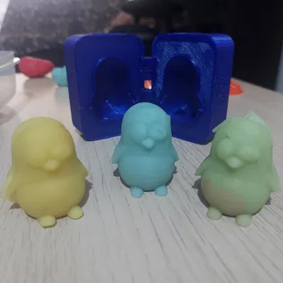 Khuôn chim cánh cụt in liền cho đất nặn Play-Dough