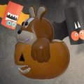Chú chó con dễ thương ngồi trong quả bí ngô Halloween - Thumbnail 3