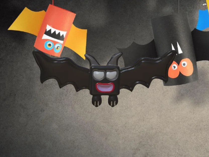 Bướm dơi Halloween hình vuông trang trí mùa lễ hội - Image 1