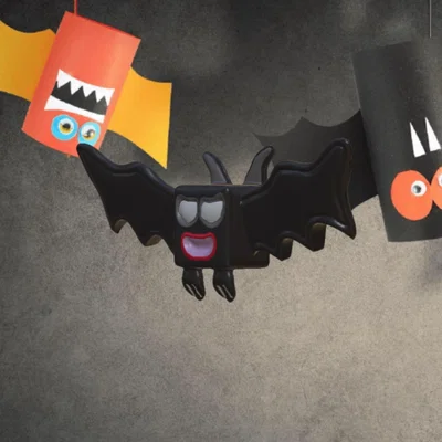 Bướm dơi Halloween hình vuông trang trí mùa lễ hội