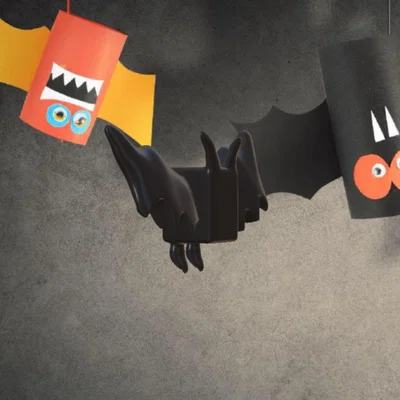 Bướm dơi Halloween hình vuông trang trí mùa lễ hội