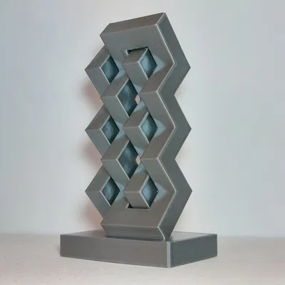 Điêu khắc hình học với các góc vuông nghiêng 45 độ