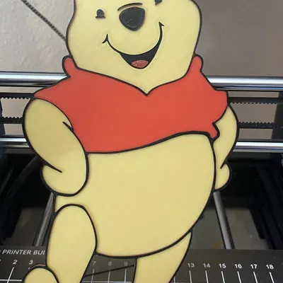 Winnie The Pooh 2D nhiều màu sắc với độ cao lớp khác nhau
