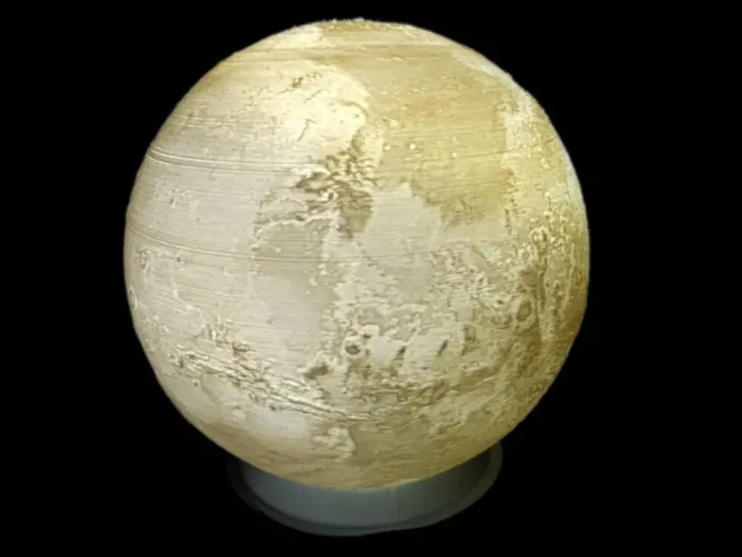 Quả cầu lithophane mô phỏng sao Hỏa và mặt trăng có ông già Noel - Image 1