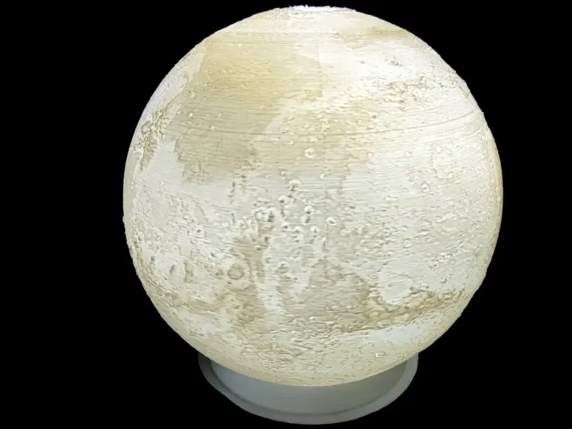 Quả cầu lithophane mô phỏng sao Hỏa và mặt trăng có ông già Noel - Image 2