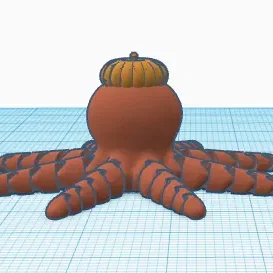 Bạch tuộc đội mũ bí ngô độc đáo